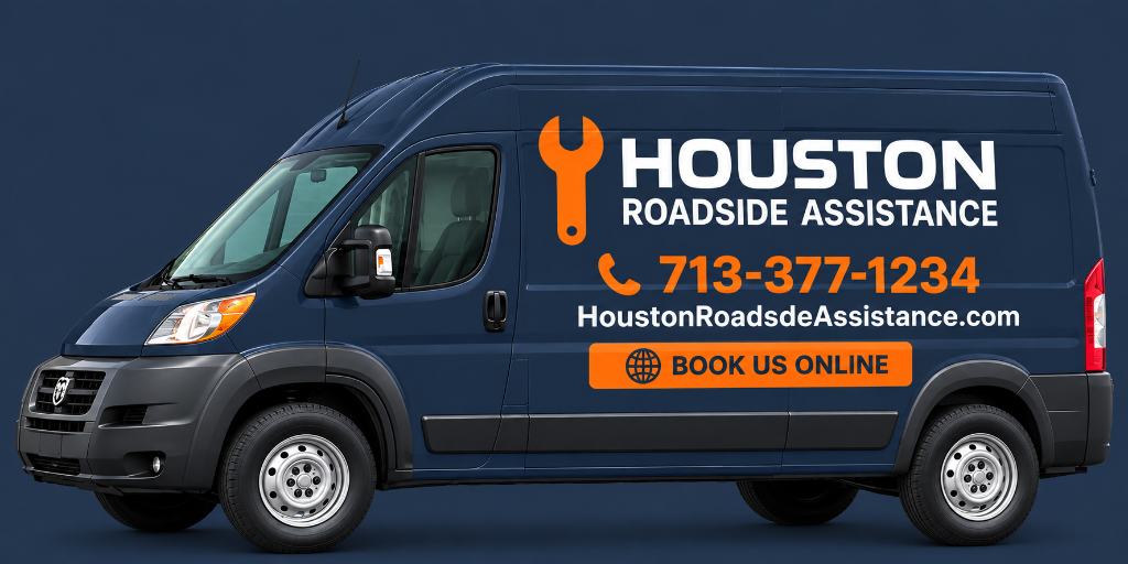 Tow truck responding at night with emergency lights